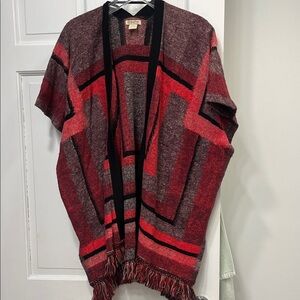 Lucky Brand Black and Red Knit Sweater